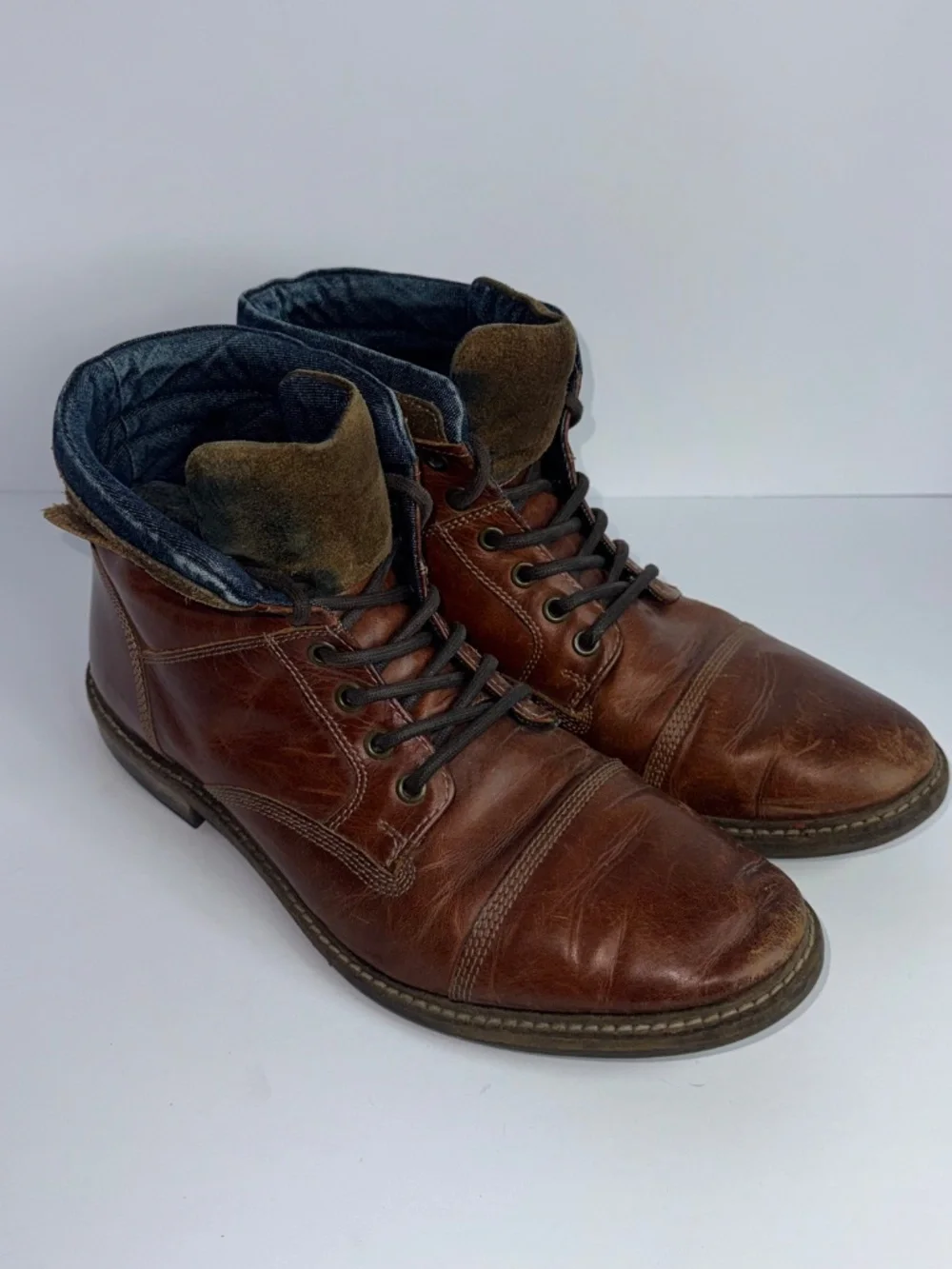 Franco Fortini Brown Cap Toe Boots Mens Size 10